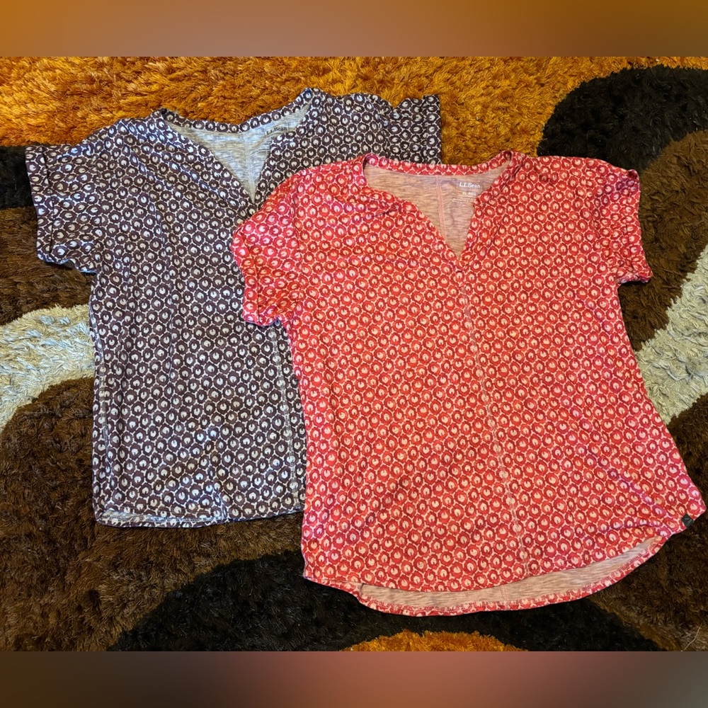 L.L.Bean, Lot of 2, V-Neck, T-Shirts